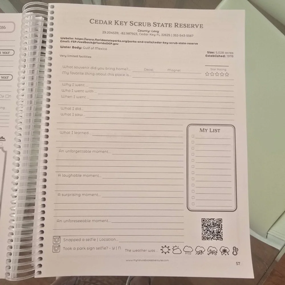 Florida State Parks Adventure Book Planner Journal 2022 Track Your‎ Journey